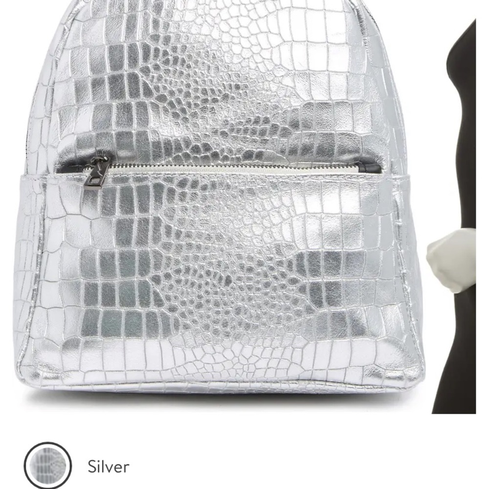 Silver Mini Backpack
